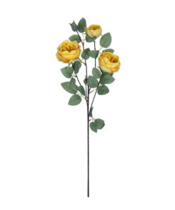 GloboStar® Artificial Garden YELLOW CLIMBING ROSE BRANCH 21186 Τεχνητό Διακοσμητικό Κλαδί Τριαντάφυλλο Κίτρινο Y70cm