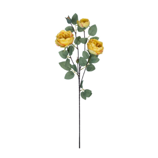 GloboStar® Artificial Garden YELLOW CLIMBING ROSE BRANCH 21186 Τεχνητό Διακοσμητικό Κλαδί Τριαντάφυλλο Κίτρινο Y70cm