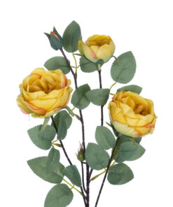 GloboStar® Artificial Garden YELLOW CLIMBING ROSE BRANCH 21186 Τεχνητό Διακοσμητικό Κλαδί Τριαντάφυλλο Κίτρινο Y70cm