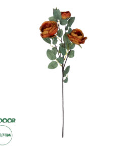 GloboStar® Artificial Garden CORAL RED CLIMBING ROSE BRANCH 21187 Τεχνητό Διακοσμητικό Κλαδί Τριαντάφυλλο Κοραλί Y70cm