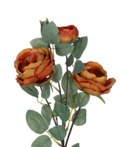 GloboStar® Artificial Garden CORAL RED CLIMBING ROSE BRANCH 21187 Τεχνητό Διακοσμητικό Κλαδί Τριαντάφυλλο Κοραλί Y70cm