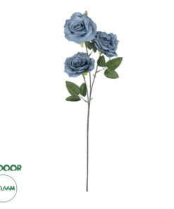 GloboStar® Artificial Garden GREY BLUE CLIMBING ROSE BRANCH 21188 Τεχνητό Διακοσμητικό Κλαδί Τριαντάφυλλο Γκρί Μπλέ Y66cm