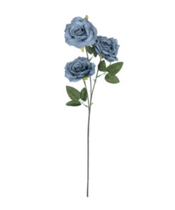 GloboStar® Artificial Garden GREY BLUE CLIMBING ROSE BRANCH 21188 Τεχνητό Διακοσμητικό Κλαδί Τριαντάφυλλο Γκρί Μπλέ Y66cm