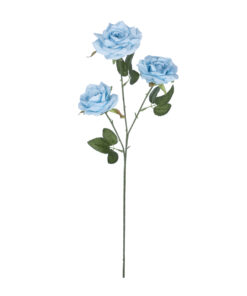 GloboStar® Artificial Garden SKY BLUE CLIMBING ROSE BRANCH 21191 Τεχνητό Διακοσμητικό Κλαδί Τριαντάφυλλο Ξεθωριασμένο Γαλάζιο Y66cm