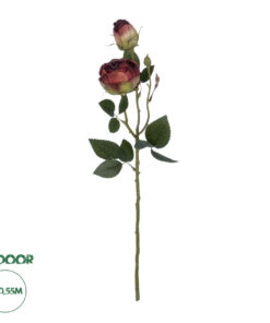 GloboStar® Artificial Garden RED DAMASK CLIMBING ROSE BRANCH 21197 Τεχνητό Διακοσμητικό Κλαδί Τριαντάφυλλο Κόκκινο Y55cm