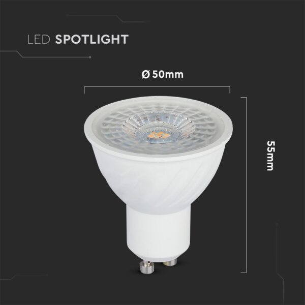 LED SPOT Λάμπα GU10 6W V-TAC PRO Samsung Chip 110° 445lm Dimmable Θερμό 3000K – 21198