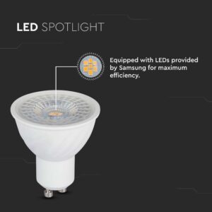 LED SPOT Λάμπα GU10 6W V-TAC PRO Samsung Chip 110° 445lm Dimmable Θερμό 3000K – 21198