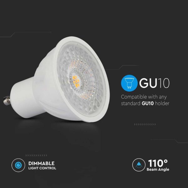 LED SPOT Λάμπα GU10 6W V-TAC PRO Samsung Chip 110° 445lm Dimmable Θερμό 3000K – 21198
