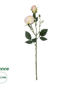 GloboStar® Artificial Garden CHAMPAGNE DAMASK CLIMBING ROSE BRANCH 21198 Τεχνητό Διακοσμητικό Κλαδί Τριαντάφυλλο Σαμπανιζέ Y55cm