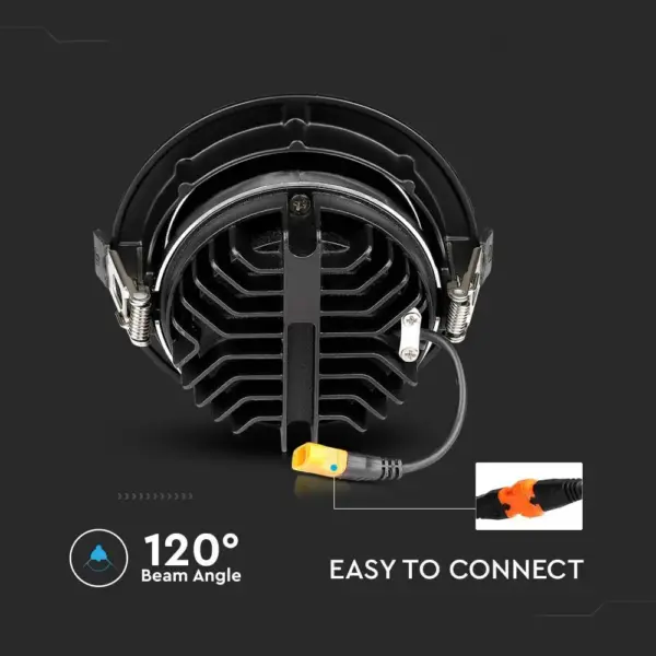 LED Φωτιστικό Χωνευτό COB 10W Μαύρο V-TAC PRO Samsung Chip 110° 950lm Θερμό 3000K – 2120051
