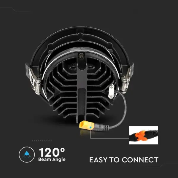 LED Φωτιστικό Χωνευτό COB 20W Μαύρο V-TAC PRO Samsung Chip 120° 1780lm Θερμό 3000K – 2120054