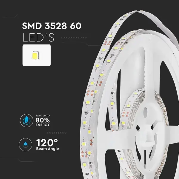 LED Ταινία 4.2W 12V V-TAC 420lm/m Πράσινη 5 Μέτρα – 212011