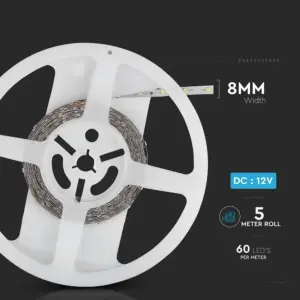 LED Ταινία 4.2W 12V V-TAC 420lm/m Πράσινη 5 Μέτρα – 212011