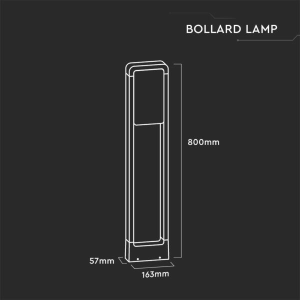 Φωτιστικό Κολωνάκι Δαπέδου LED 10W V-TAC PRO Samsung Chip Μαύρο  IP65 Φυσικό 4000K – 2120114