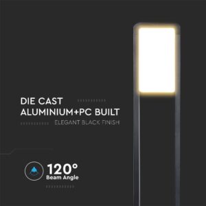 Φωτιστικό Κολωνάκι Δαπέδου LED 10W V-TAC PRO Samsung Chip Μαύρο  IP65 Φυσικό 4000K – 2120114
