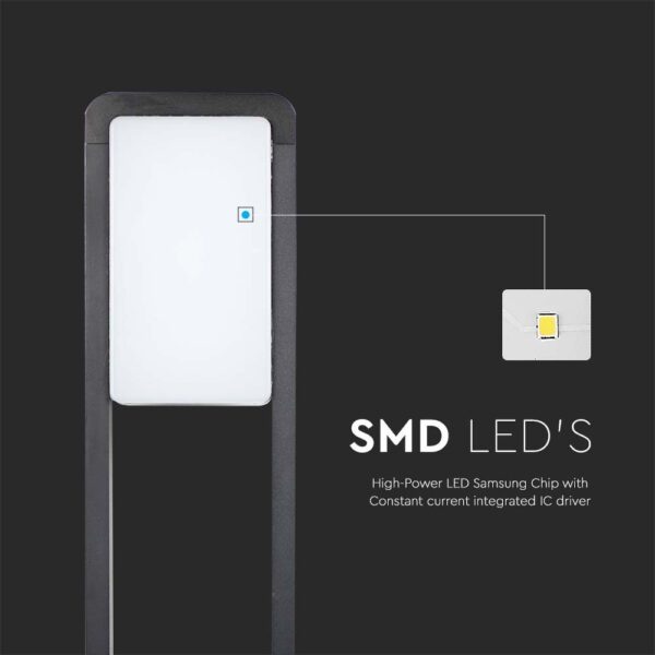 Φωτιστικό Κολωνάκι Δαπέδου LED 10W V-TAC PRO Samsung Chip Μαύρο  IP65 Φυσικό 4000K – 2120114