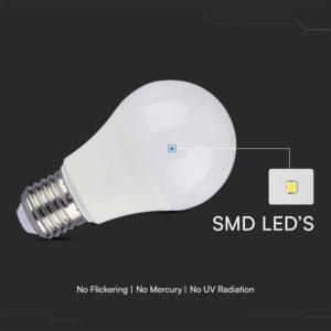 Λάμπα LED E27 A60 Samsung Chip SMD 11W 4000K Dimmable  V-TAC – 2120184