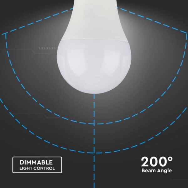 Λάμπα LED E27 A60 Samsung Chip SMD 11W 4000K Dimmable  V-TAC – 2120184