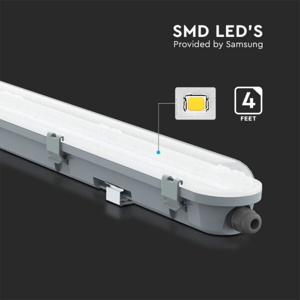 LED Φωτιστικό 36W Τύπου Φθορίου 120cm V-TAC PRO Samsung Chip 120° 4320lm Αδιάβροχο IP65 Ψυχρό 6400K – 2120206
