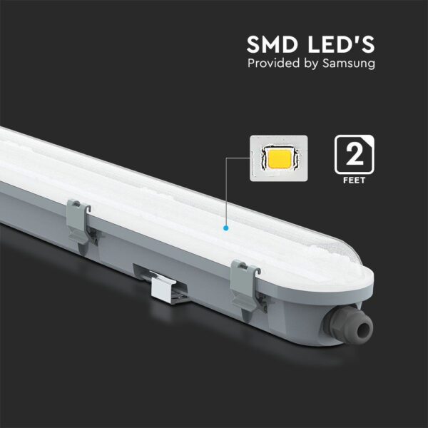 LED Φωτιστικό 18W Τύπου Φθορίου 60cm V-TAC PRO Samsung Chip 120° 2160lm Αδιάβροχο IP65 Φυσικό 4000K – 2120211