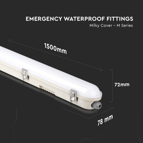 LED Φωτιστικό-Φως Ασφαλείας 48W Τύπου Φθορίου 150cm V-TAC PRO Samsung Chip 120° 5760lm Αδιάβροχο IP65 Ψυχρό 6400K – 2120220