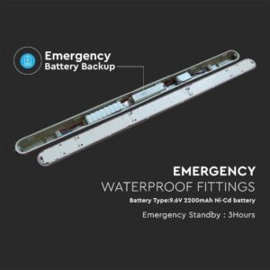 LED Φωτιστικό-Φως Ασφαλείας 48W Τύπου Φθορίου 150cm V-TAC PRO Samsung Chip 120° 5760lm Αδιάβροχο IP65 Φυσικό 4000K – 2120221