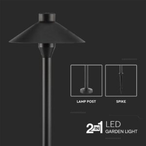 7W Led Φωτιστικό Κολωνακι/Καρφί Κήπου V-TAC SAMSUNG Chip Μαύρο IP65 3000K – 2120316