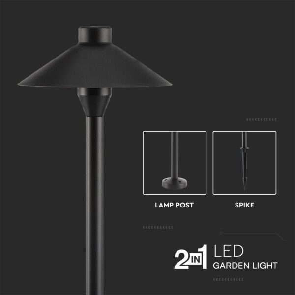 7W Led Φωτιστικό Κολωνακι/Καρφί Κήπου V-TAC SAMSUNG Chip Μαύρο IP65 3000K – 2120316