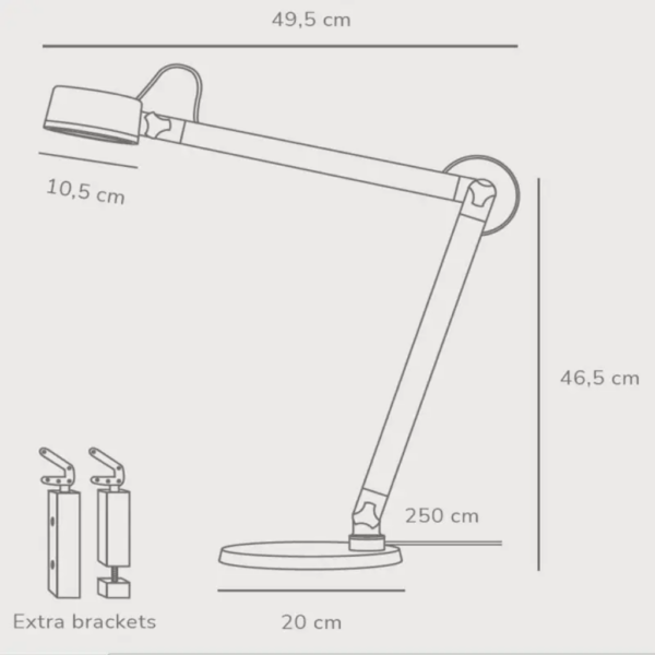Επιτραπέζιο Φωτιστικό Γραφείο DFTP  Nobu LED 6W 2700K Γκρι Χρώματος – 2120405010