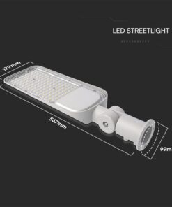 Φωτιστικό Δρόμου LED 100W SAMSUNG Γκρι με Αισθητήρα Φωτός 11480lm 4000K IP65 V-TAC – 2120434