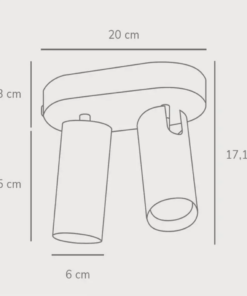 Φωτιστικό Οροφής DFTP Mimi 2xGU10 Μαύρου Χρώματος – 2120456003