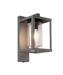 Φωτιστικό Τοίχου Trio Lighting LUNGA 1x E27 Ανθρακί Χυτό Αλουμίνιο IP44, Αισθητήρας κίνησης- 212069142