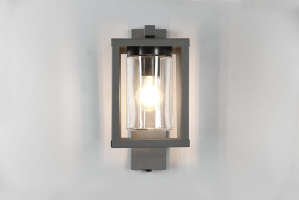 Φωτιστικό Τοίχου Trio Lighting LUNGA 1x E27 Ανθρακί Χυτό Αλουμίνιο IP44, Αισθητήρας φωτός – 212060142
