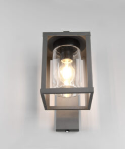 Φωτιστικό Τοίχου Trio Lighting LUNGA 1x E27 Ανθρακί Χυτό Αλουμίνιο IP44, Αισθητήρας φωτός – 212060142