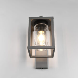 Φωτιστικό Τοίχου Trio Lighting LUNGA 1x E27 Ανθρακί Χυτό Αλουμίνιο IP44, Αισθητήρας φωτός – 212060142
