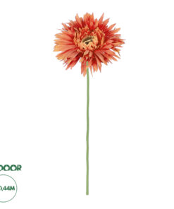 GloboStar® Artificial Garden ORANGE ROSE BRANCH 21206 Τεχνητό Διακοσμητικό Κλαδί Ζέρμπερας Πορτοκαλί Y44cm