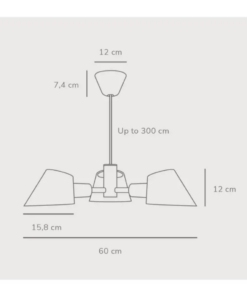 Κρεμαστό Φωτιστικό DFTP Stay 3-Spot 3xE27 Γκρι Χρώματος – 2120703010