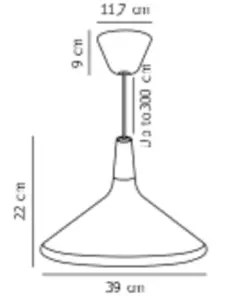 DFTP Nori 39 Κρεμαστό Μαύρο E27 – 2120823003