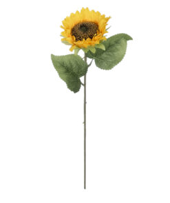 GloboStar® Artificial Garden YELLOW SUNFLOWER BRANCH 21212 Τεχνητό Διακοσμητικό Κλαδί Ηλιοτρόπιο Κίτρινο Y50cm