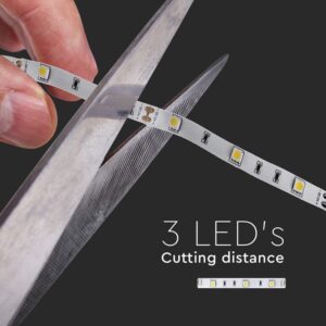 Tαινία LED DC:12V SMD5050 4.8W/m IP20 3000K θερμό λευκό V-TAC – 212135