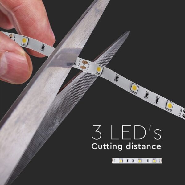 Tαινία LED DC:12V SMD5050 4.8W/m IP20 3000K θερμό λευκό V-TAC – 212135