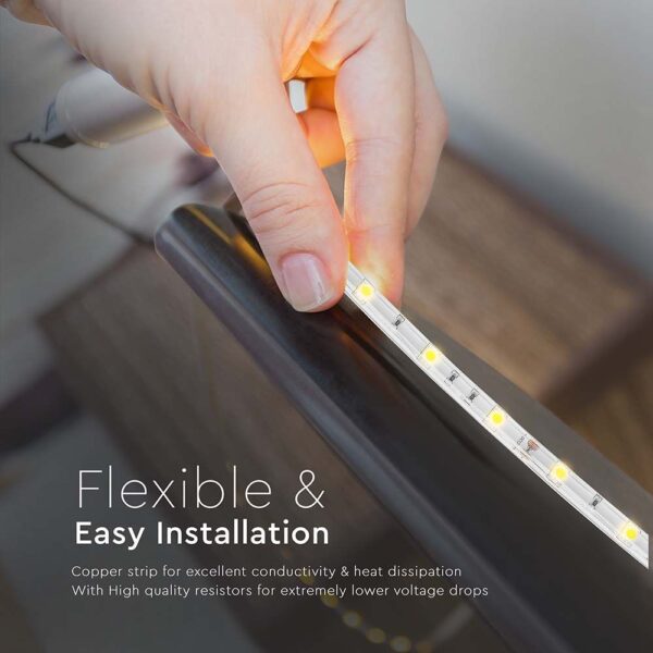 LED Ταινία 6W V-TAC Dimmable 500lm/m Αδιάβροχη IP65 Θερμό   3000K 5 Μέτρα – 212145
