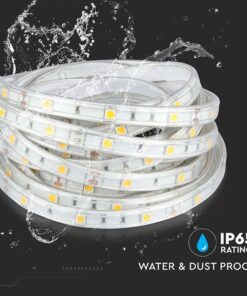 LED Ταινία 6W V-TAC Dimmable 500lm/m Αδιάβροχη IP65 Θερμό 3000K 5 Μέτρα – 212145