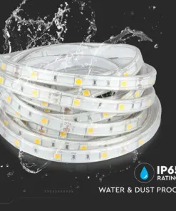 LED Ταινία 4W V-TAC Dimmable 500lm/m Αδιάβροχη IP65 Πολύχρωμη RGB 5 Μέτρα – 212118
