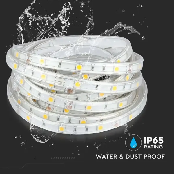 LED Ταινία 4W V-TAC Dimmable 500lm/m Αδιάβροχη IP65 Πολύχρωμη RGB 5 Μέτρα – 212118