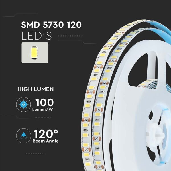 LED Ταινία 20W V-TAC Dimmable CRI>95 2000lm/m Ψυχρό 6400K 5 Μέτρα – 212161