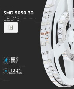 LED Ταινία 6W V-TAC Dimmable 500lm/m Πολύχρωμη RGB 5 Μέτρα – 212124