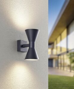 Απλίκα Up-Down Μαύρο Ματ ARDAS 2x GU10 IP54 Trio Lighting – 212560232