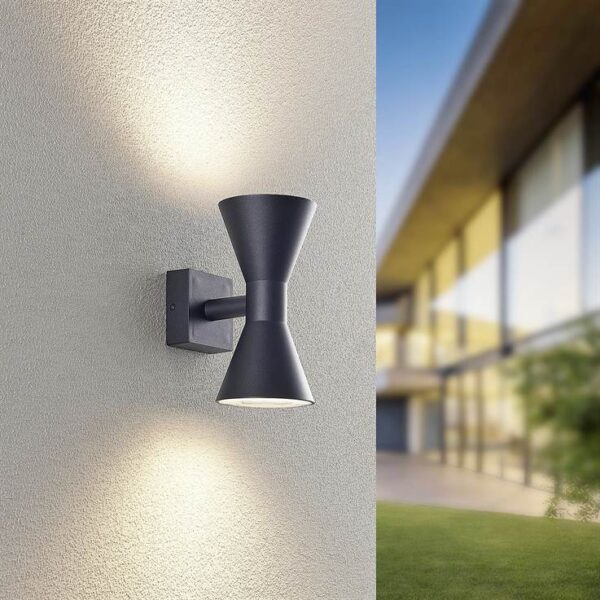 Απλίκα Up-Down Μαύρο Ματ ARDAS 2x GU10 IP54 Trio Lighting – 212560232