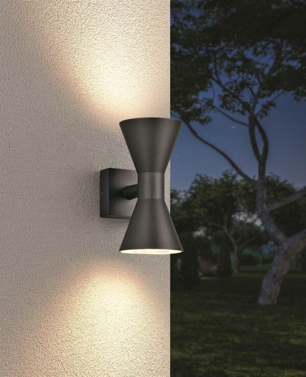 Απλίκα Up-Down Μαύρο Ματ ARDAS 2x GU10 IP54 Trio Lighting – 212560232